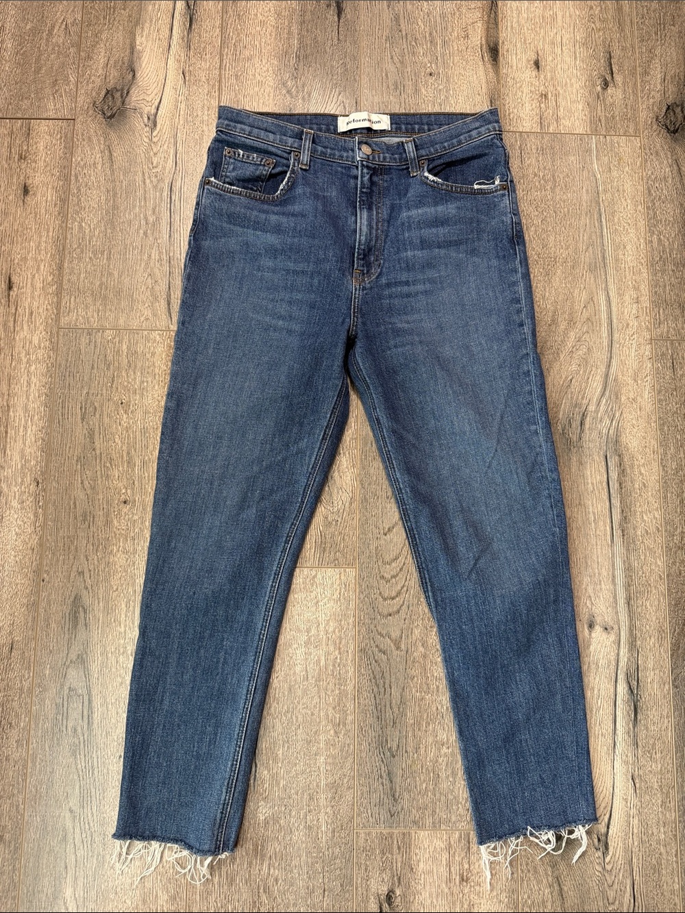 Reformation Indigo High-Rise Straight-Leg Jeans